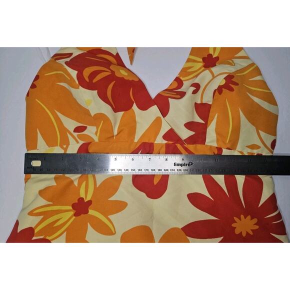 VTG Y2K Old Navy Reversible Halter Dress XS/S Floral Hawaiian Stripe Sleeveless - Picture 8 of 8
